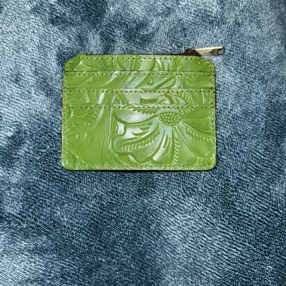 Patricia Nash Green Embossed Card Holder
